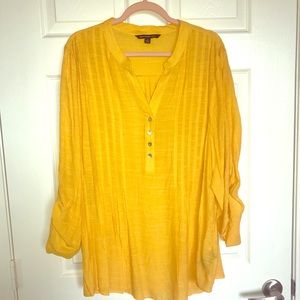 Plus size yellow spring top